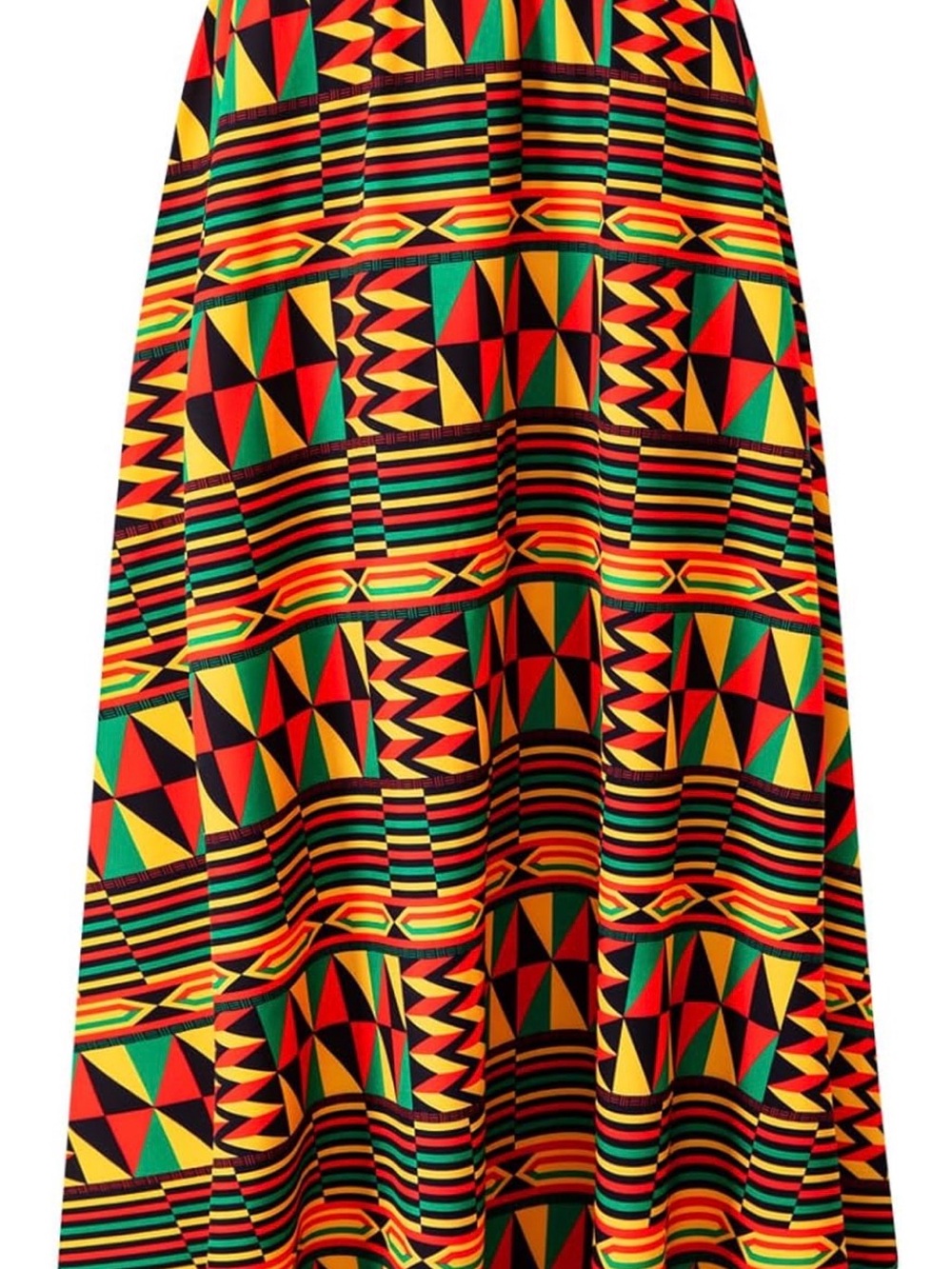 Women African Maxi Skirt Casual Stretch Head Wrap Scarf Drop Dangle Earrings - Picture 2 of 3